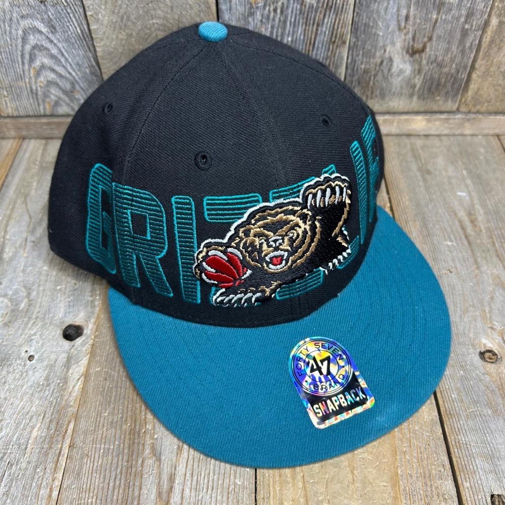 47 Brand Vancouver Grizzlies NBA Hardwood Classics Snapback Hat Black Teal OSFM